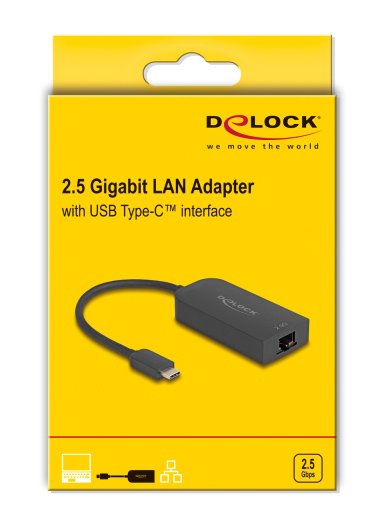 DELOCK αντάπτορας δικτύου , USB-C, 2.5Gbps Ethernet, μαύρος 8146 - Image 3