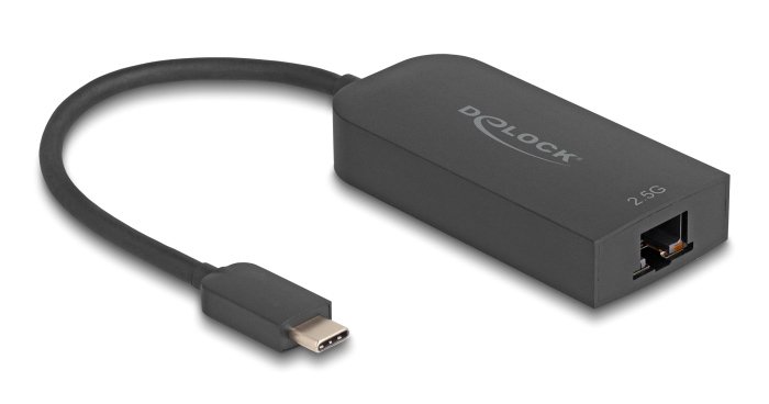 DELOCK αντάπτορας δικτύου , USB-C, 2.5Gbps Ethernet, μαύρος 8146