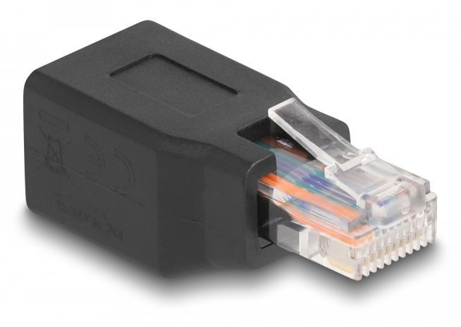 DELOCK αντάπτορας RJ45/RJ48/RJ50 , 10P/10C pin out 1:1, μαύρος 4808