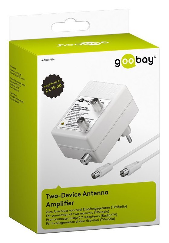 GOOBAY ενισχυτής κεραίας , 2 συσκευές, DVB-T DVB-T2 DVB-C, λευκός 2239 - Image 4