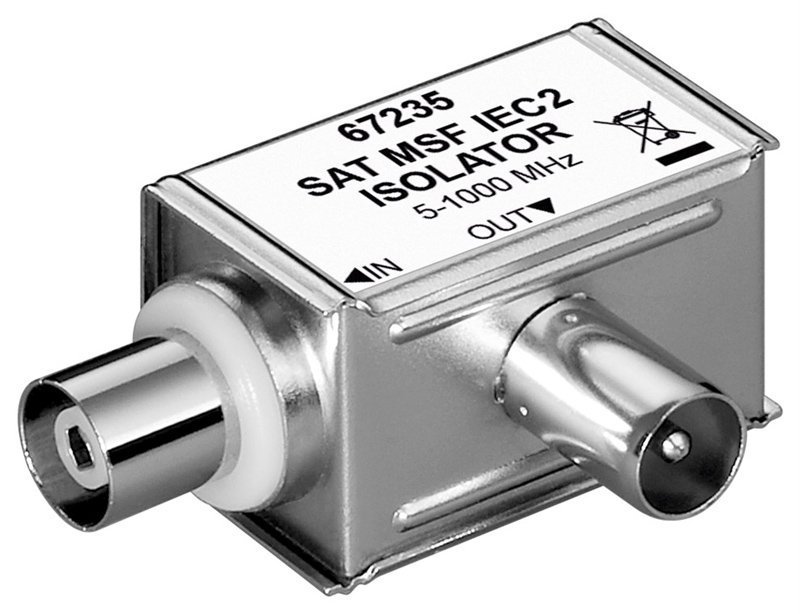 GOOBAY SAT isolator , γωνιακό, 5MHz - 1000MHz, ασημί 2738