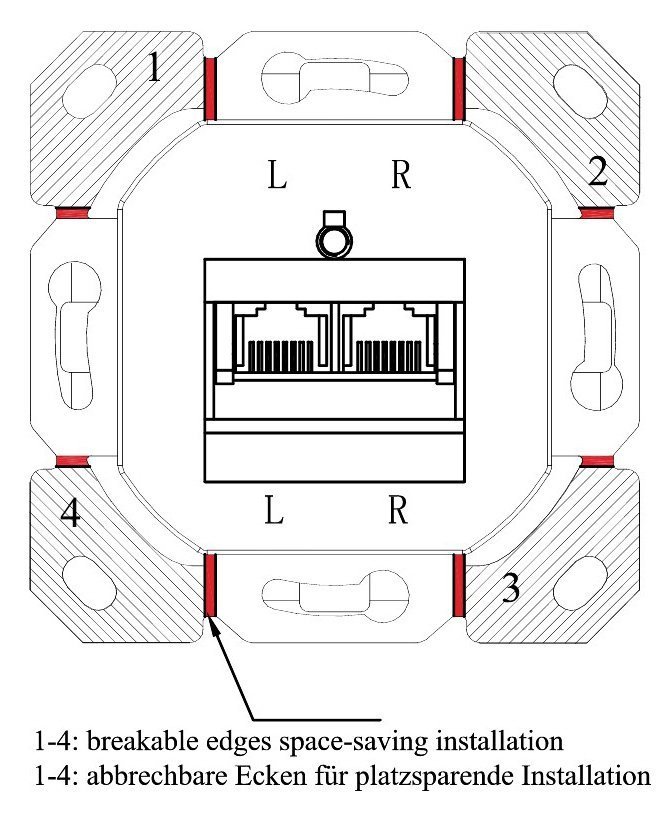 GOOBAY επιτοίχια πρίζα CAT 6a , 2x RJ45, 80x80mm, λευκή 2243 - Image 6