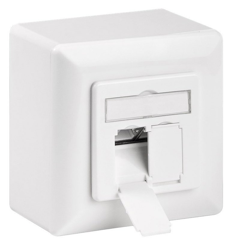 GOOBAY επιτοίχια πρίζα CAT 6a , 2x RJ45, 80x80mm, λευκή 2243