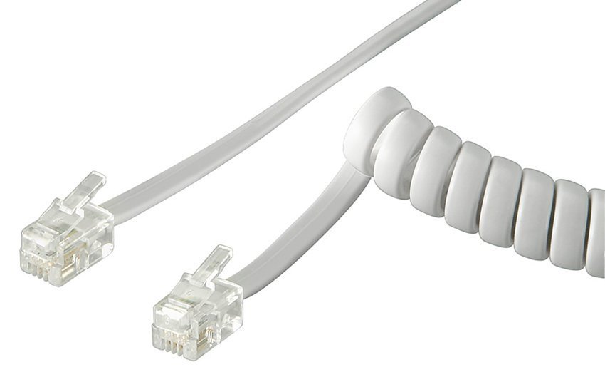 GOOBAY καλώδιο τηλεφώνου , spiral, RJ10 4P4C, CCA, 4m, λευκό 3643
