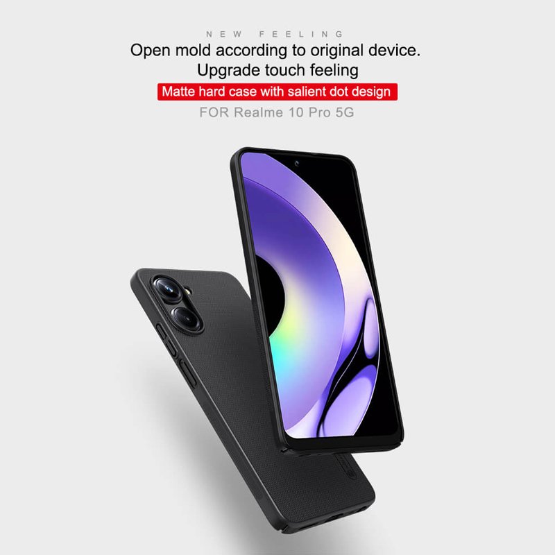 NILLKIN θήκη Super Frosted Shield για Realme 10 Pro 5G, μαύρη 4847 - Image 2