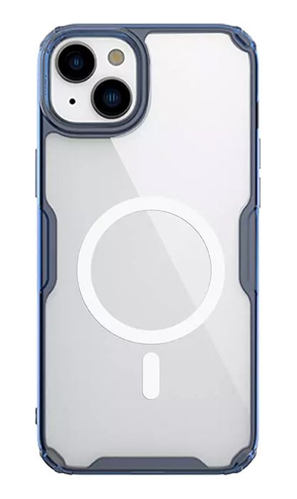 NILLKIN θήκη Nature Pro Magnetic για iPhone 15, διάφανη-μπλε 5929