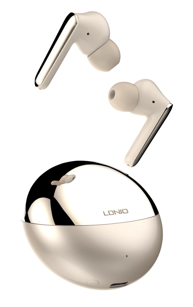 LDNIO earphones με θήκη φόρτισης T01, True Wireless, HiFi, Φ10mm, χρυσά 5663