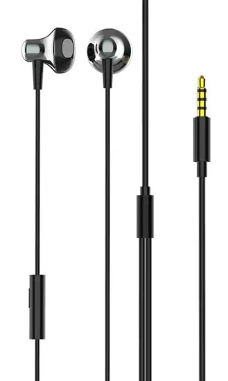 LDNIO earphones με μικρόφωνο HP08, 3.5mm σύνδεση, Φ13mm, 1.2m, γκρι 5661