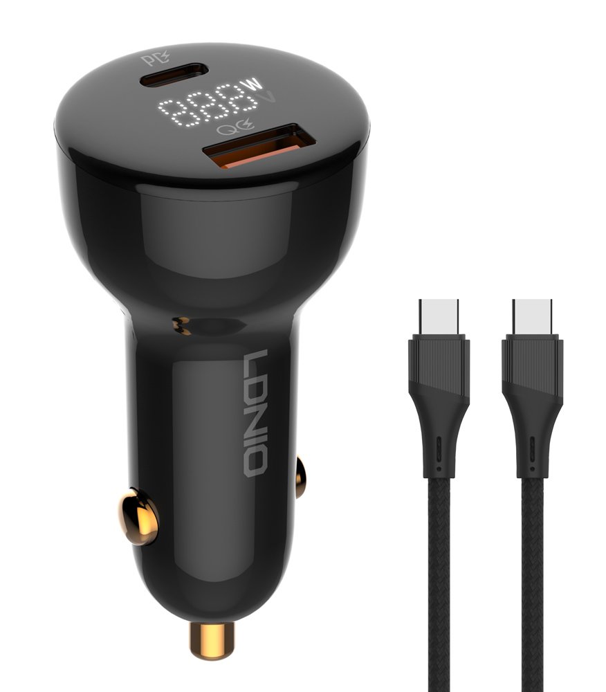 fortistis aytokinitoy C101 me kalodio, USB/USB-C, 100W PD, mayros 5620 2