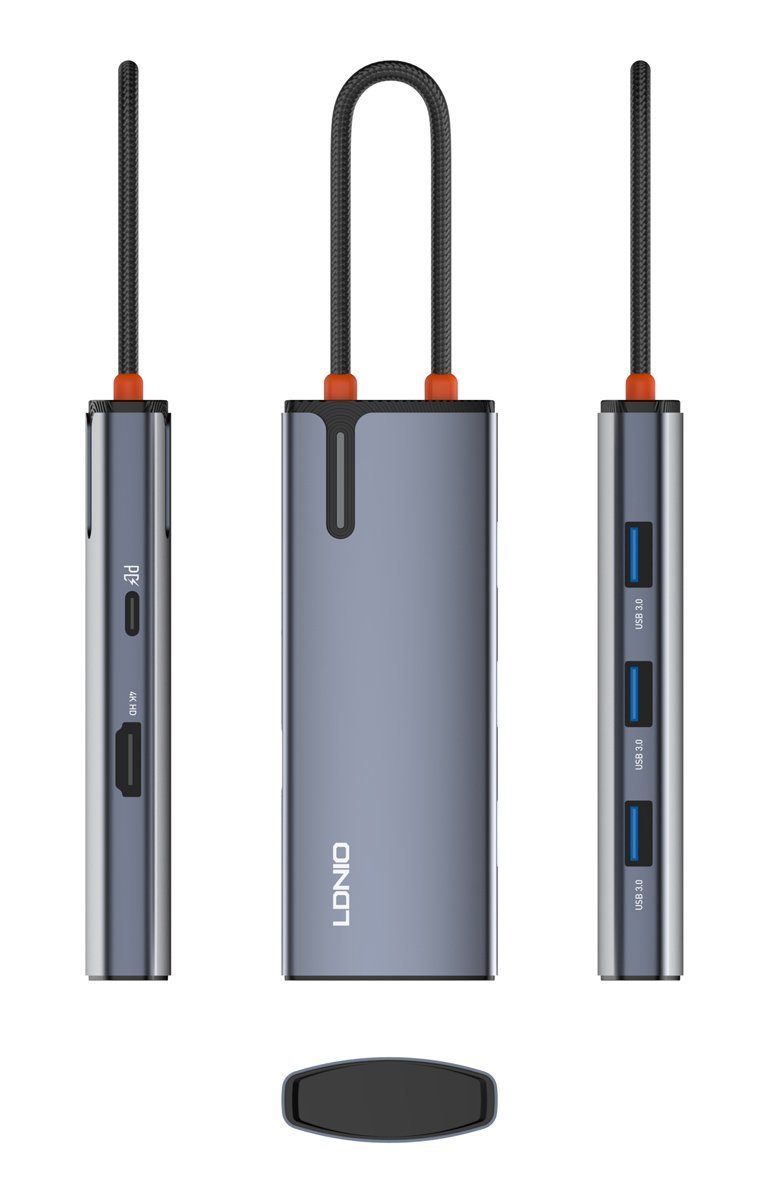 docking station DS-15H, 5 thyron, USB-C syndesi, 4K, 100W PD, gkri 7305 USB-C