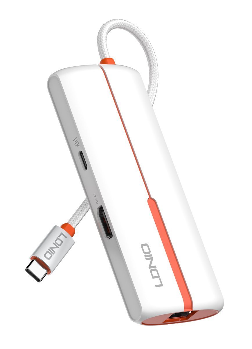 LDNIO docking station DS-2H,  θυρών, USB-C σύνδεση, 4K, 100W PD, λευκό 7307