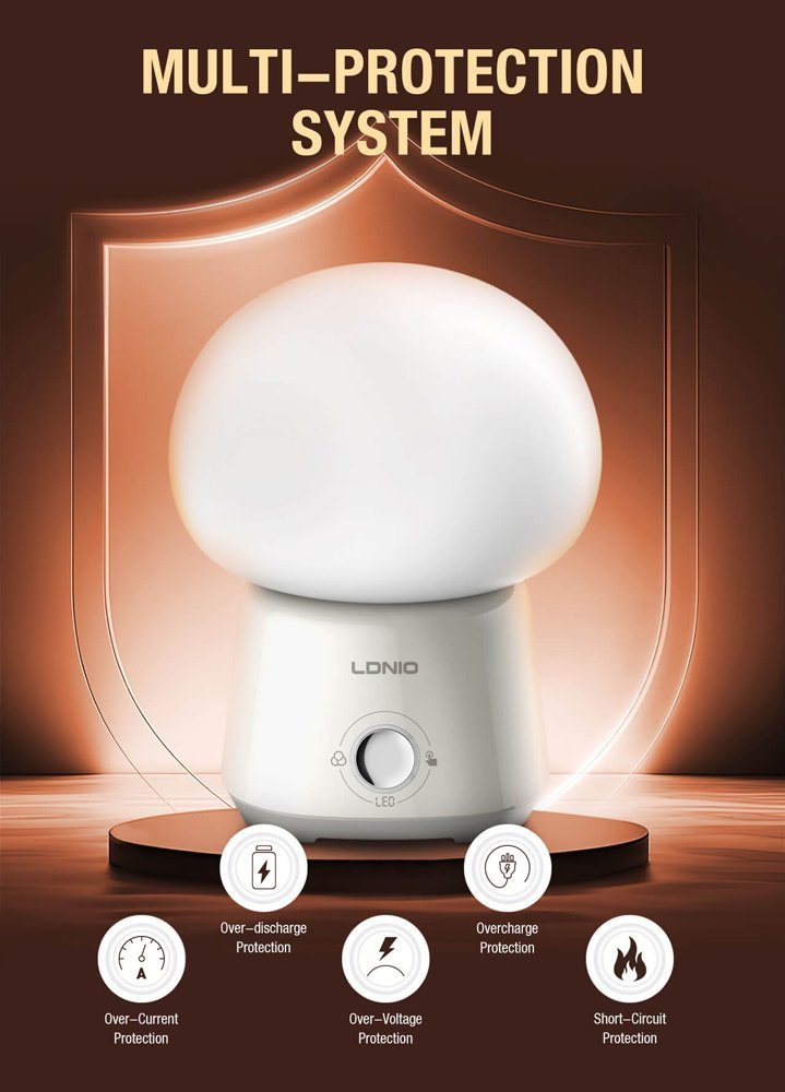 LDNIO LED φωτιστικό νυκτός Y4, RGB, ρυθμιζόμενο, επαναφορτιζόμενο, λευκό 9364 - Image 5