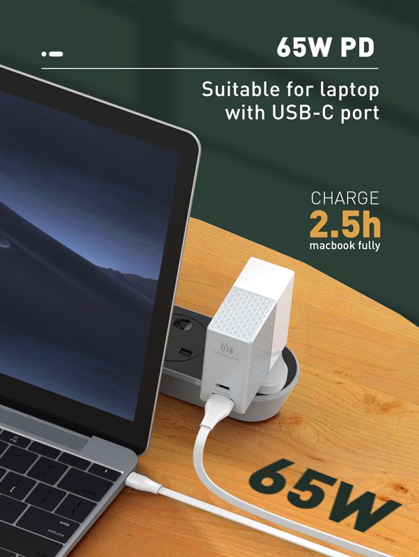 LDNIO καλώδιο USB-C σε USB-C LC131C, 65W PD, 1m, λευκό 5205 - Image 2