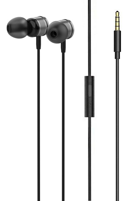 LDNIO earphones με μικρόφωνο HP04, 3.5mm σύνδεση, Φ10mm, 1.2m, γκρι 5666