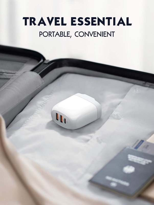 fortistis toichoy A3511Q me kalodio, USB-C/2x USB, 65W, GaN, leykos 5187 3