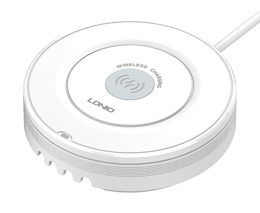 LDNIO σταθμός φόρτισης AW003, USB-C/3x USB/wireless, 32W, PD/QC, λευκός 9362