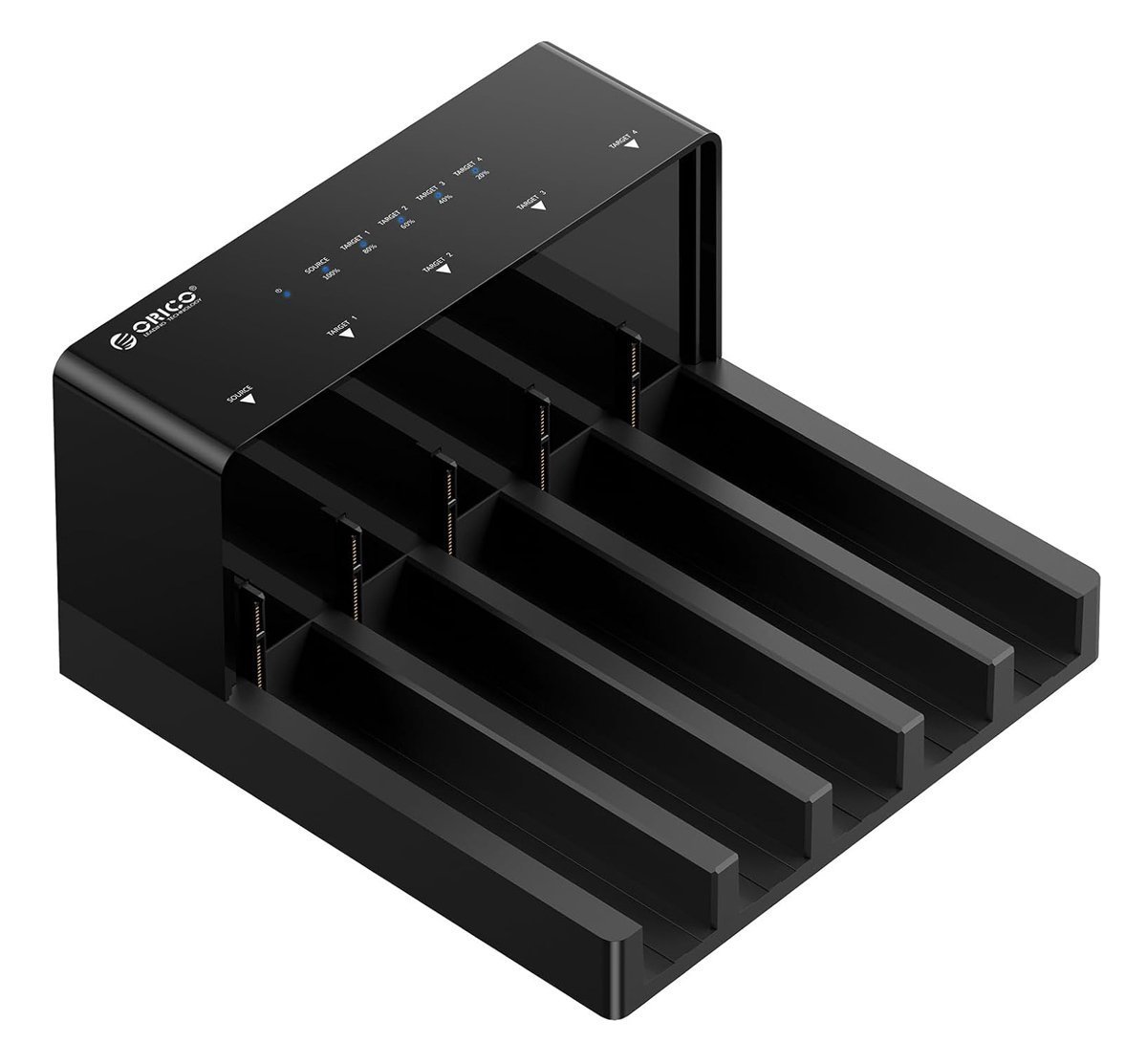 ORICO docking station για 2.5" ή 3.5" SATA HDD/SSD 558US3-C, 5 θέσεων, 5Gbps, clone function, μαύρο 8438