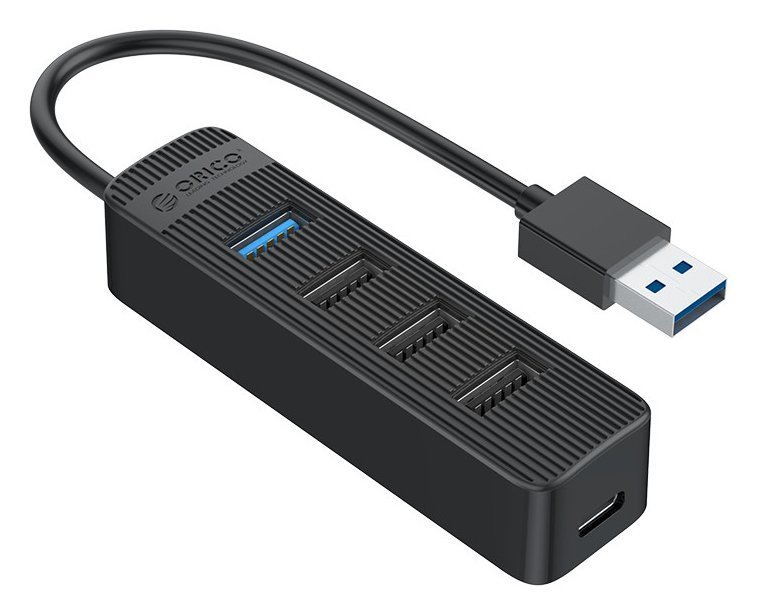 ORICO USB hub TWU32-4A, 4x θυρών, USB 3.0, 5Gbps, USB σύνδεση, έξτρα τροφοδοσία, μαύρο 8448