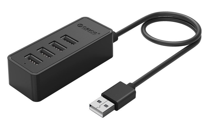 ORICO USB hub W5P-U2, 4x θυρών, USB 2.0, 480Mbps, USB σύνδεση, 1m καλώδιο, μαύρο 8449