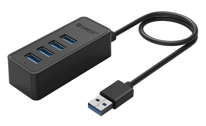 ORICO USB hub W5P-U3, 4x θύρες USB 3.0 5Gbps, USB σύνδεση, 1m καλώδιο, μαύρο 8450