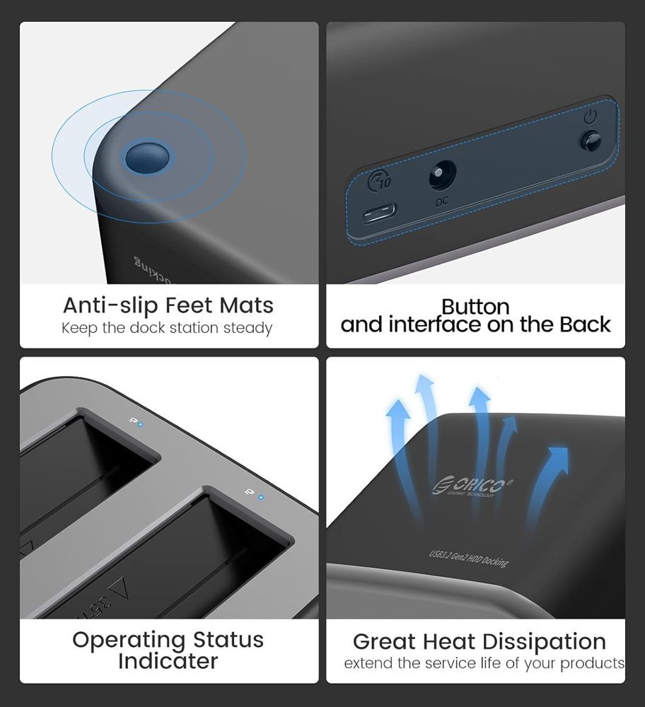 docking station gia 2.5" i 3.5" SATA HDD/SSD 829C3-V1, 2 theseon, 5Gbps, mayro 8436 2.5"