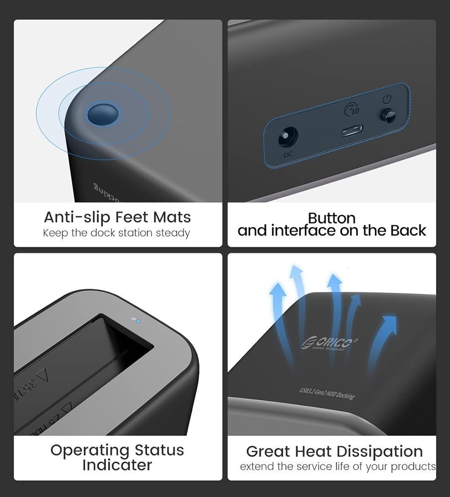 ORICO docking station για 2.5" ή 3.5" SATA HDD/SSD 819C3-V1, 5Gbps, μαύρο 8435 - Image 3