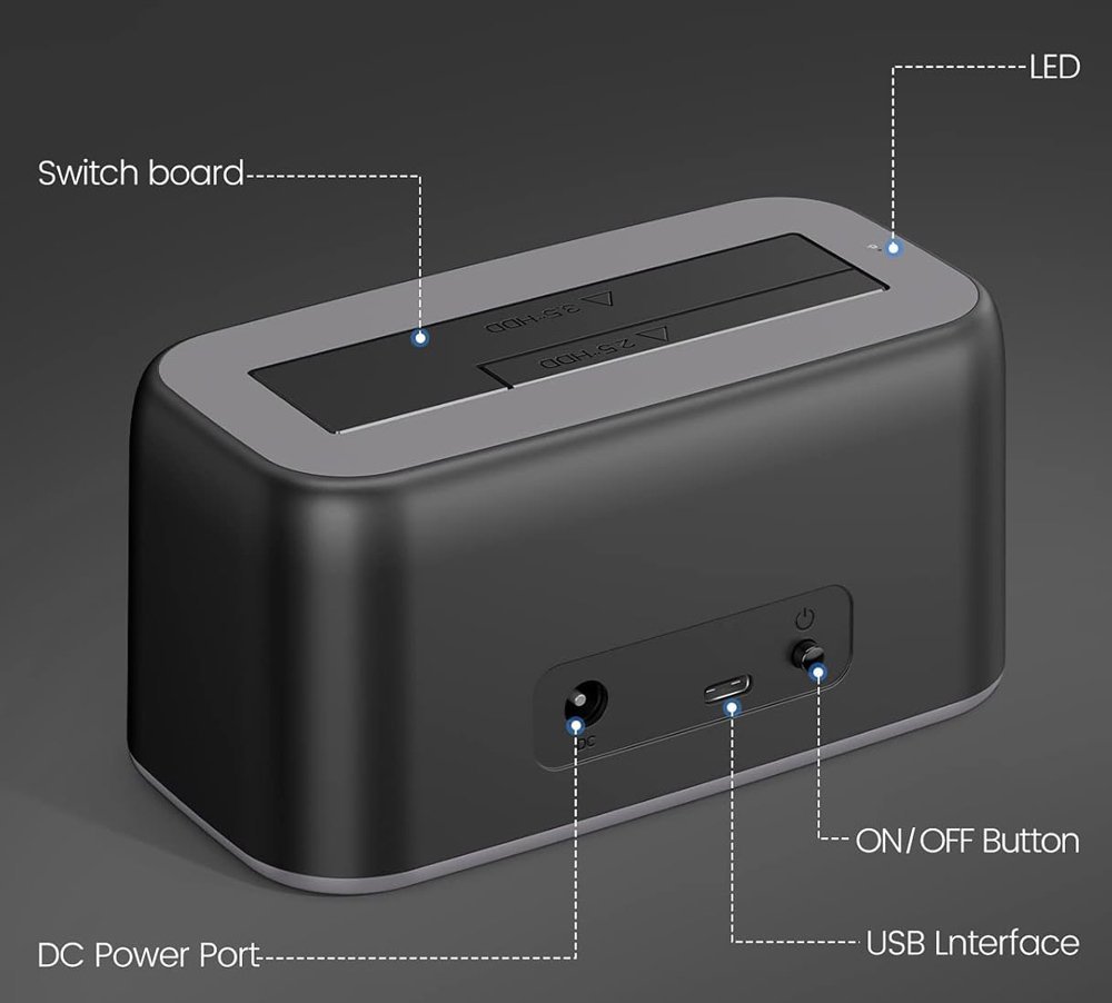 ORICO docking station για 2.5" ή 3.5" SATA HDD/SSD 819C3-V1, 5Gbps, μαύρο 8435 - Image 4