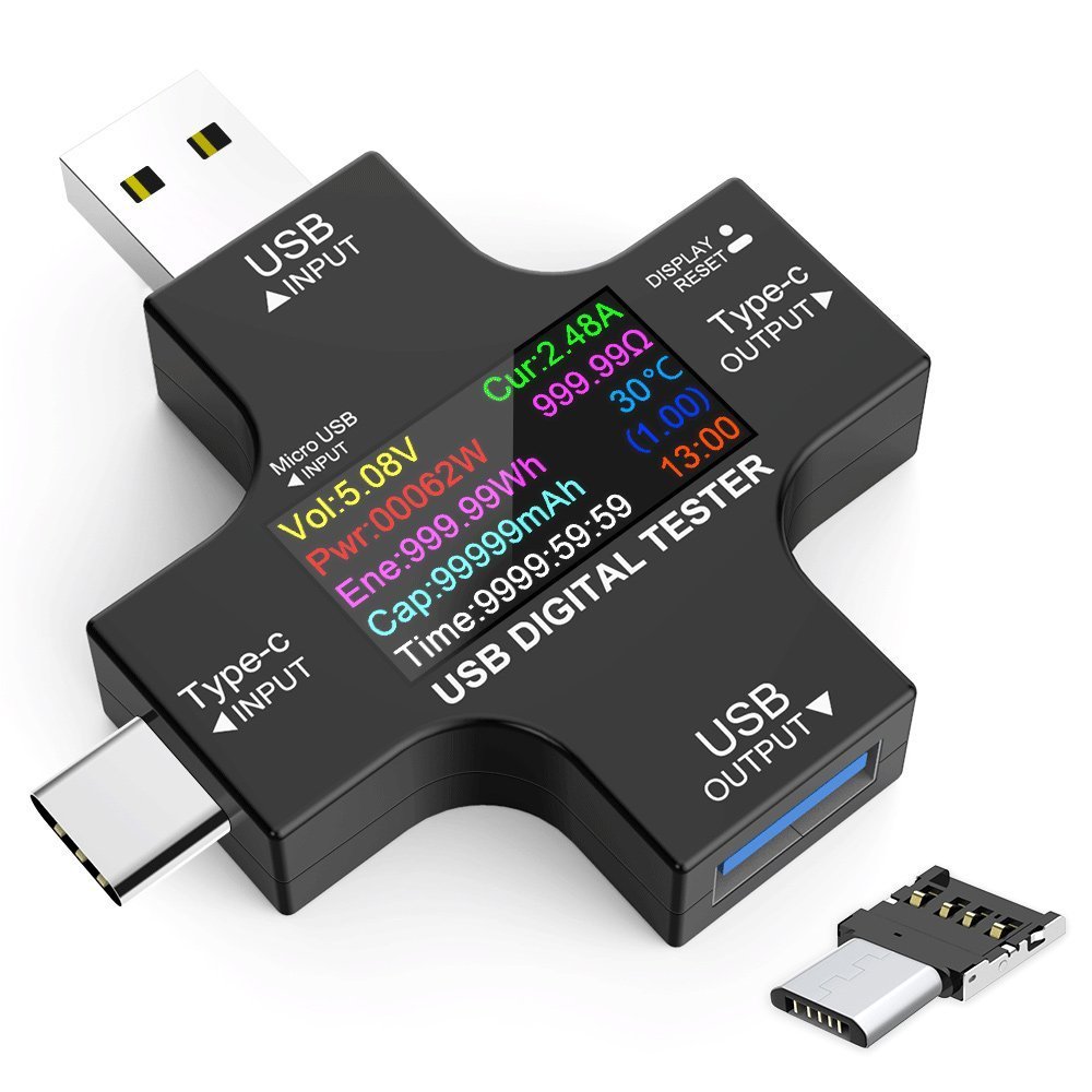 Συσκευή ελέγχου λειτουργίας θύρας USB, Micro USB & USB-C, 3.6-32V, LCD 5092