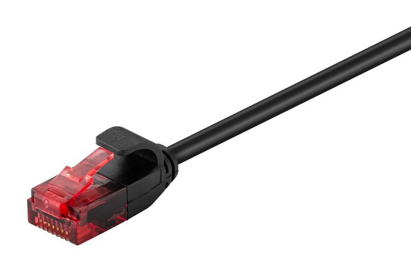 GOOBAY καλώδιο δικτύου , CAT 6 U/UTP, slim, copper, 250MHz, 0.25m, μαύρο 7744