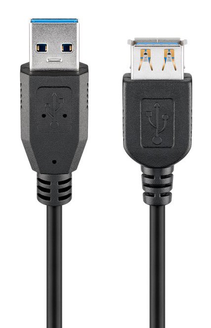 GOOBAY καλώδιο προέκτασης USB , 5Gbps, USB 3.0, 15W, 2m, μαύρο 7743