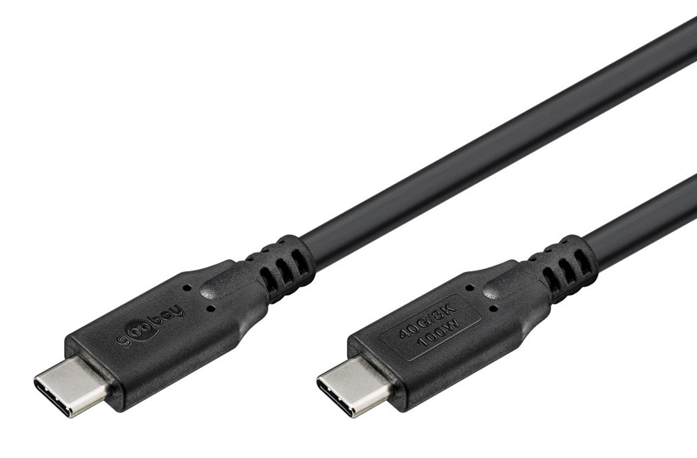 GOOBAY καλώδιο USB-C , USB4, 100W, 40Gbps, 8K/60Hz, 2m, μαύρο 8164