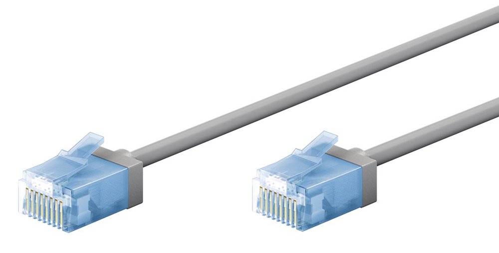 GOOBAY καλώδιο δικτύου , CAT 6A U/UTP, ultra slim, copper, 500MHz, 0.5m, γκρι 7821