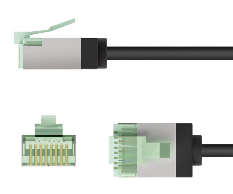 kalodio diktyoy, CAT 8.1 U/FTP, ultra slim, copper, 2000MHz, 0.15m, mayro 8976 0.15m