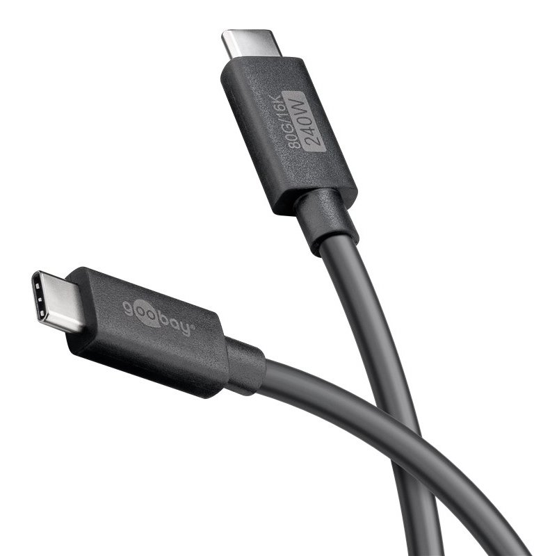 GOOBAY καλώδιο USB-C , USB4, 240W, 80Gbps, 16K/60Hz, 1.2m, μαύρο 7495