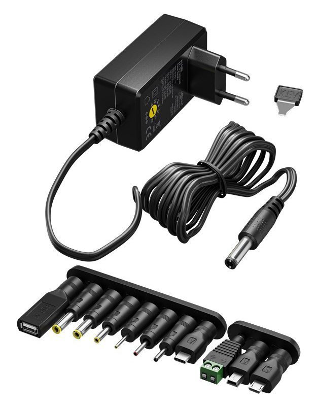 GOOBAY επιτοίχιος φορτιστής , 5V-15V, 36W, 12 tips 8165
