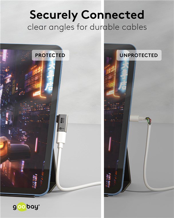 antaptoras USB-C, goniakos 90°, USB4, 240W, 40Gbps, 8K, gkri 7724 240 watt