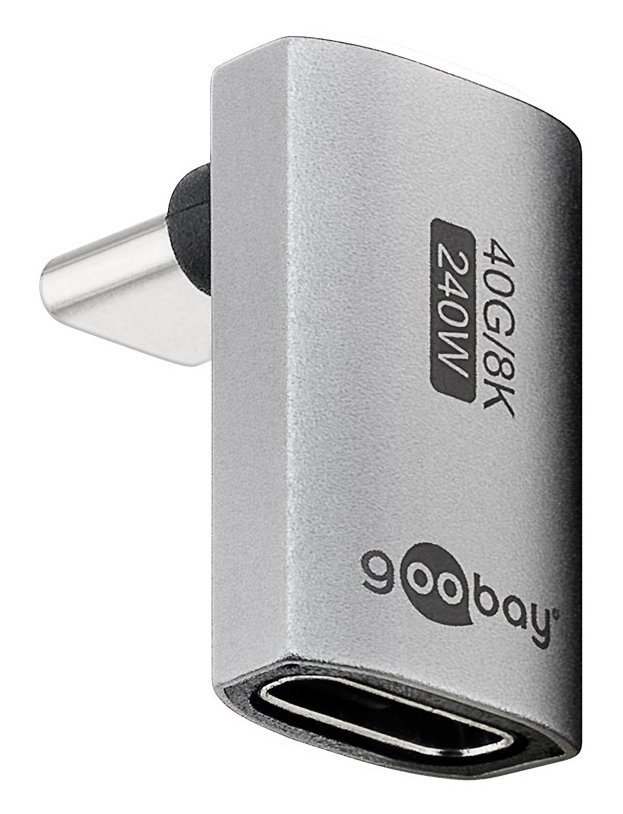 GOOBAY αντάπτορας USB-C , γωνιακός 90°, USB4, 240W, 40Gbps, 8K, γκρι 7725