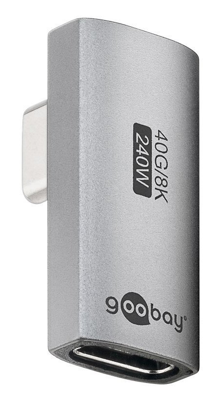 GOOBAY αντάπτορας USB-C , γωνιακός 90°, USB4, 240W, 40Gbps, 8K, γκρι 7742