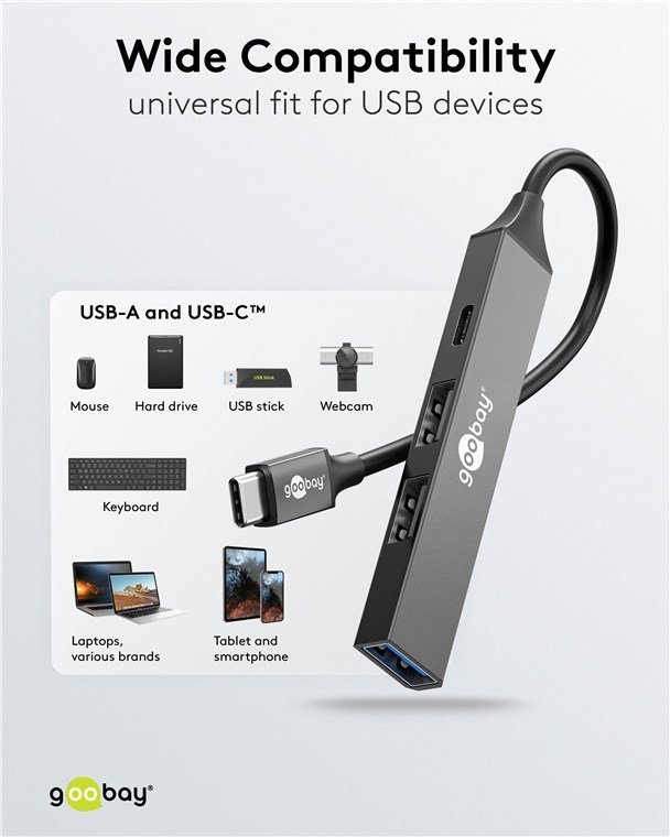 USB hub, 4x thyron, USB 3.2, 5Gbps, USB-C syndesi, gkri 8429 USB Hub