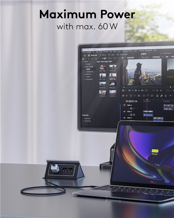 GOOBAY καλώδιο USB-C σε USB , 60W, 480Mbps, 2m, μαύρο 9667 - Image 3