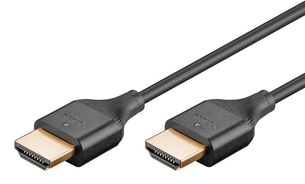 GOOBAY καλώδιο HDMI  με Ethernet, slim, 4K/60Hz, 18 Gbps, 0.5m, μαύρο 8886