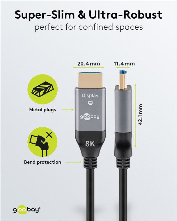 kalodio HDMI 2.1 me Ethernet, 8K/60Hz, 48 Gbps, 10m, mayro 9389 8K