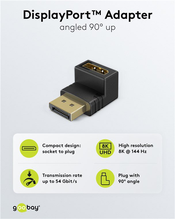 antaptoras DisplayPort, 8K/144Hz, goniakos, mayros 9579 8K