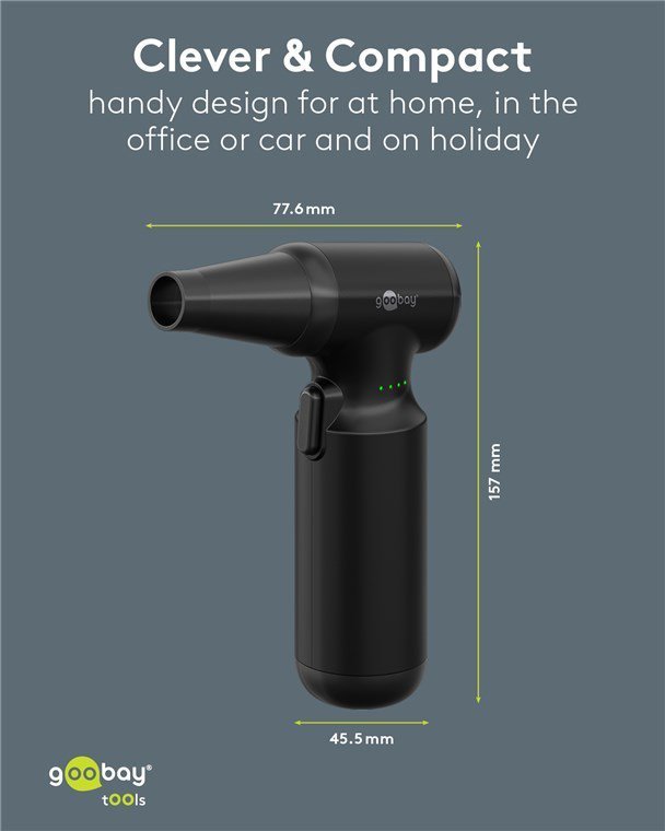 ilektriko air duster, 100W, 6000mAh, mayro 9697 Air duster - Skoypaki 7