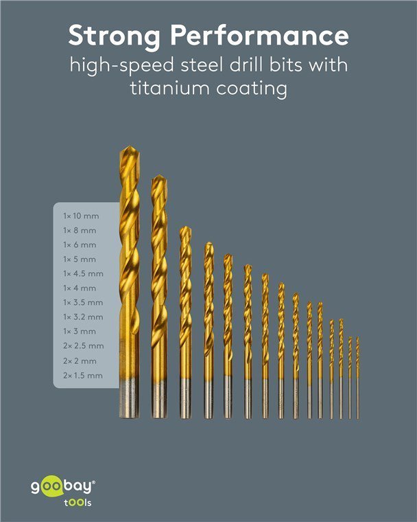 set trypania gia metallo, HSS, 1.5-10mm, kylindriko, 15tmch 9777 Trypani metalloy 2