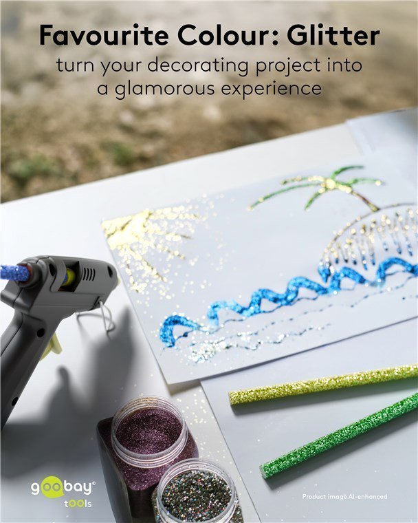 GOOBAY ράβδοι σιλικόνης , Φ11mm x 200mm, glitter διάφορα χρώματα, 10τμχ 9773 - Image 3