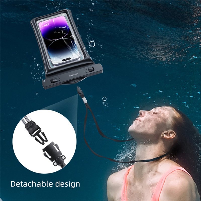 USAMS αδιάβροχη θήκη smartphone US-YD011, έως 7", IPX8, μαύρη 8994 - Image 5