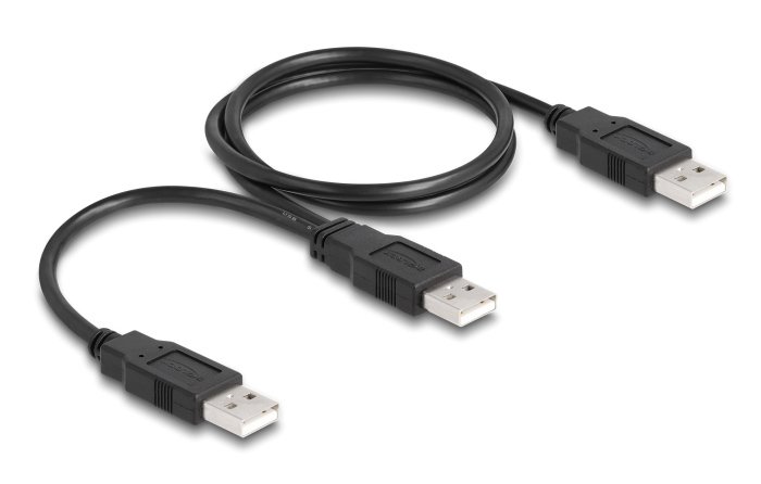 DELOCK καλώδιο USB σε 2x USB , 480Mbps, 70cm, μαύρο 3705