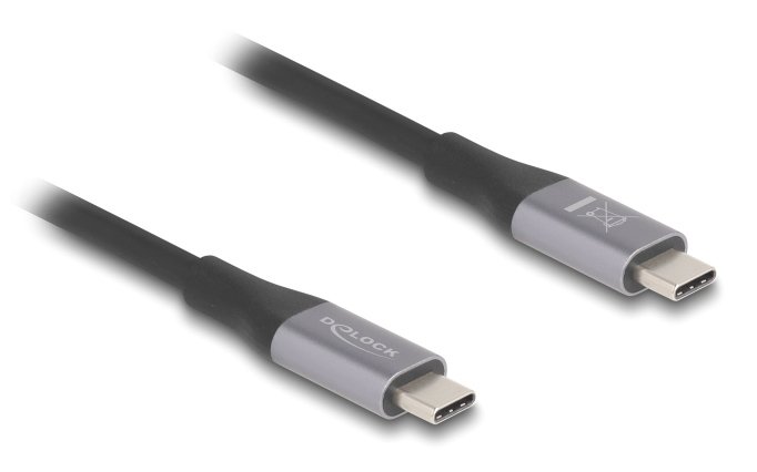 DELOCK καλώδιο USB-C , 240W, 40 Gbps, 8K, 2m, E-Marker, μαύρο 8044
