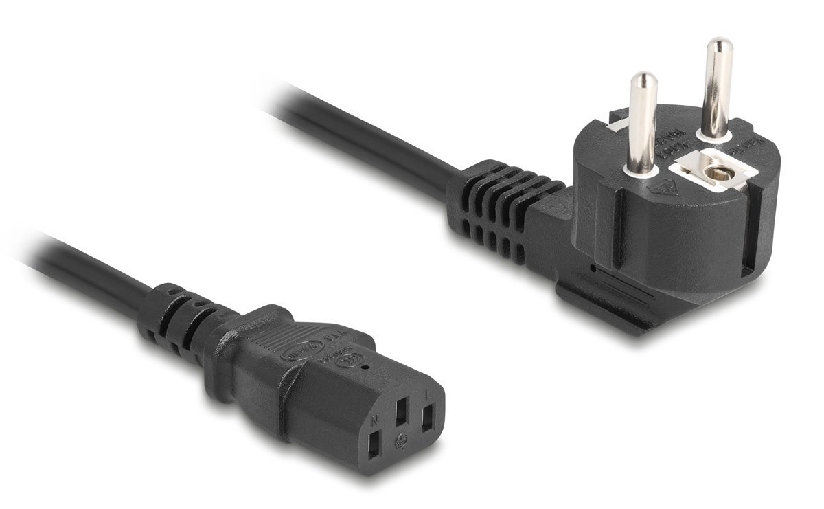 DELOCK καλώδιο τροφοδοσίας , 3x 0.75mm², 2m, μαύρο 9548